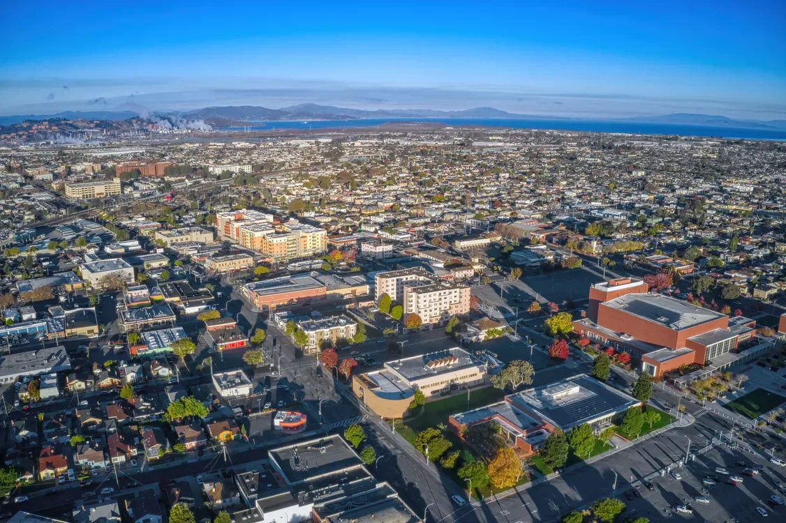 Richmond, CA commercial district from above Richmond, CA commercial district from above